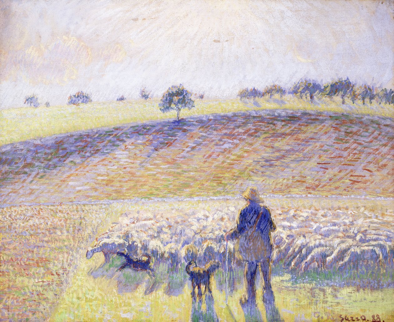 Herder met Schapen, 1888 door Camille Jacob Pissarro