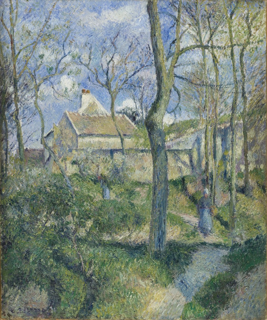Het pad naar Les Pouilleux, Pontoise door Camille Jacob Pissarro