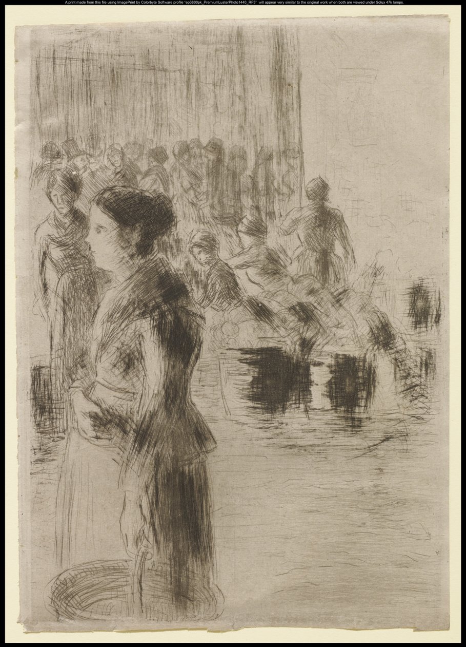 Het Dienstmeisje op de Markt door Camille Jacob Pissarro