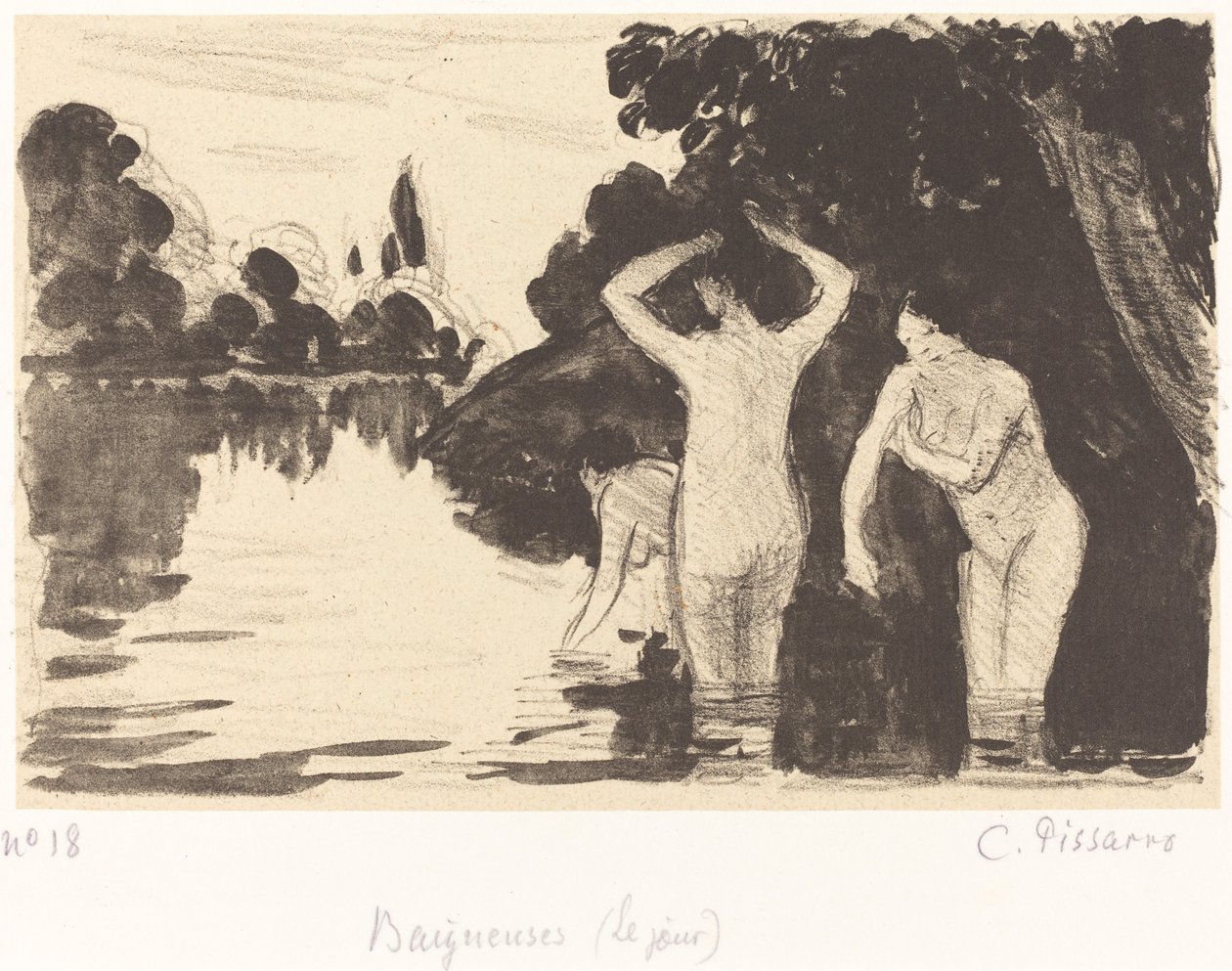 Baigneuses door Camille Pissarro