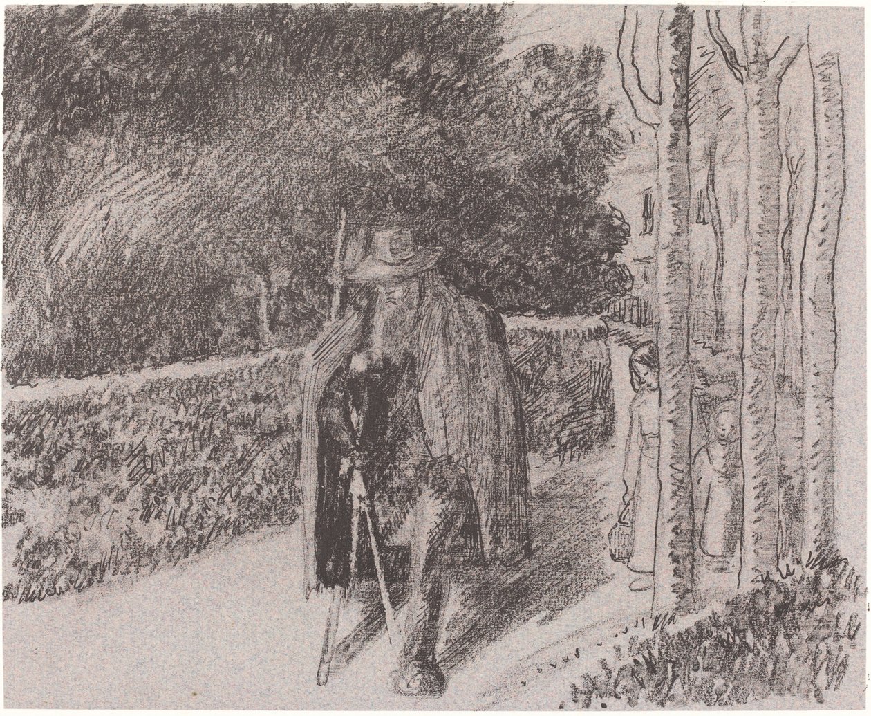 Bedelaar met een kruk, 1897 door Camille Pissarro
