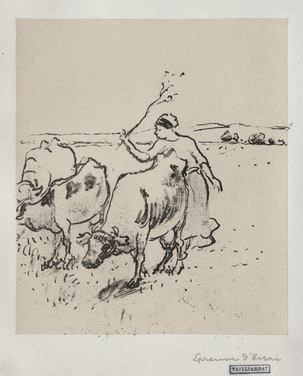 Koeherder door Camille Pissarro