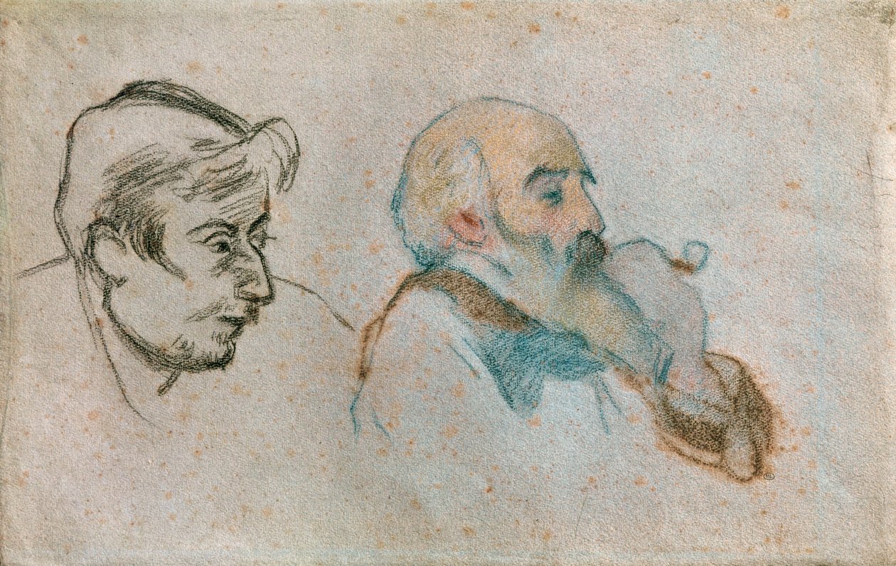 Dubbelportretten van Gauguin en Pissarro ... door Camille Pissarro