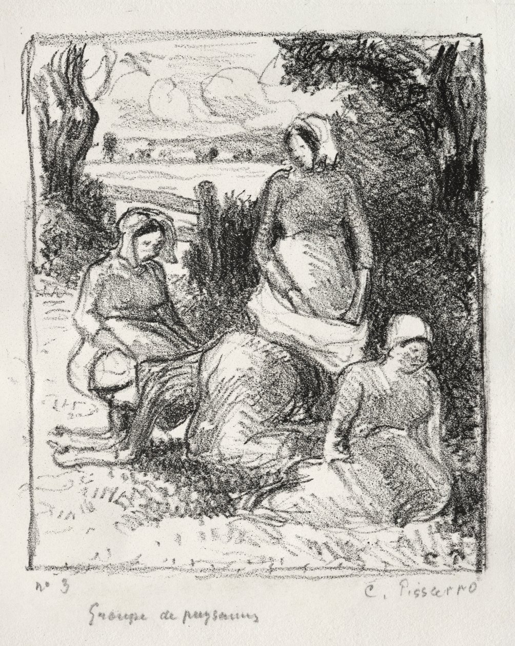 Groep Boeren door Camille Pissarro