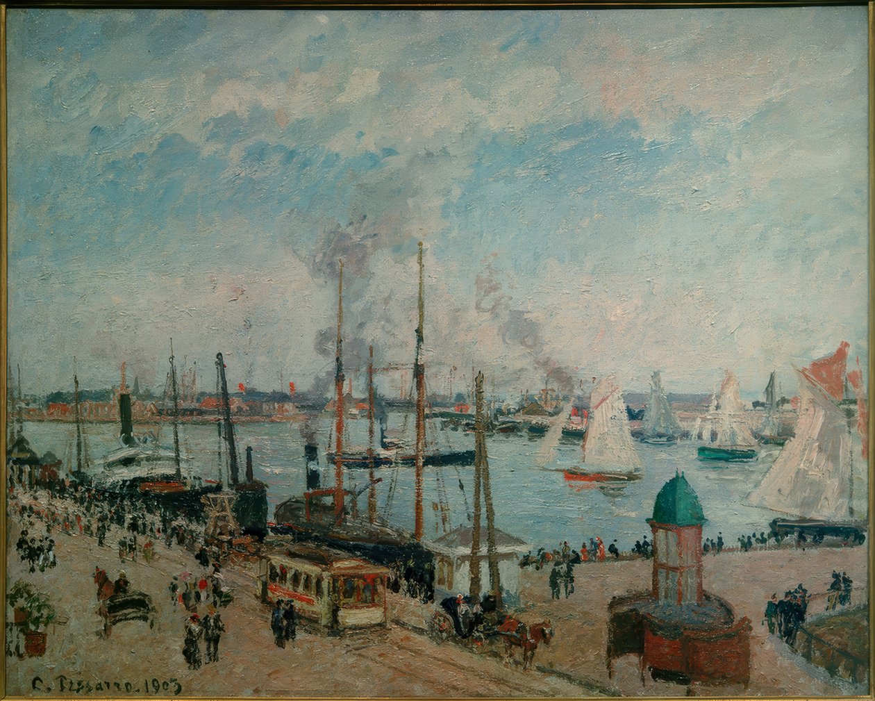 Haven van Le Havre bij vloed door Camille Jacob Pissarro