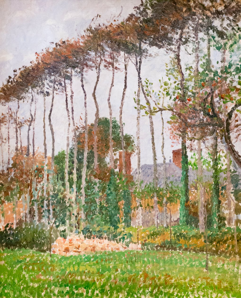 Landschap bij Varengeville, circa 1889 door Camille Pissarro