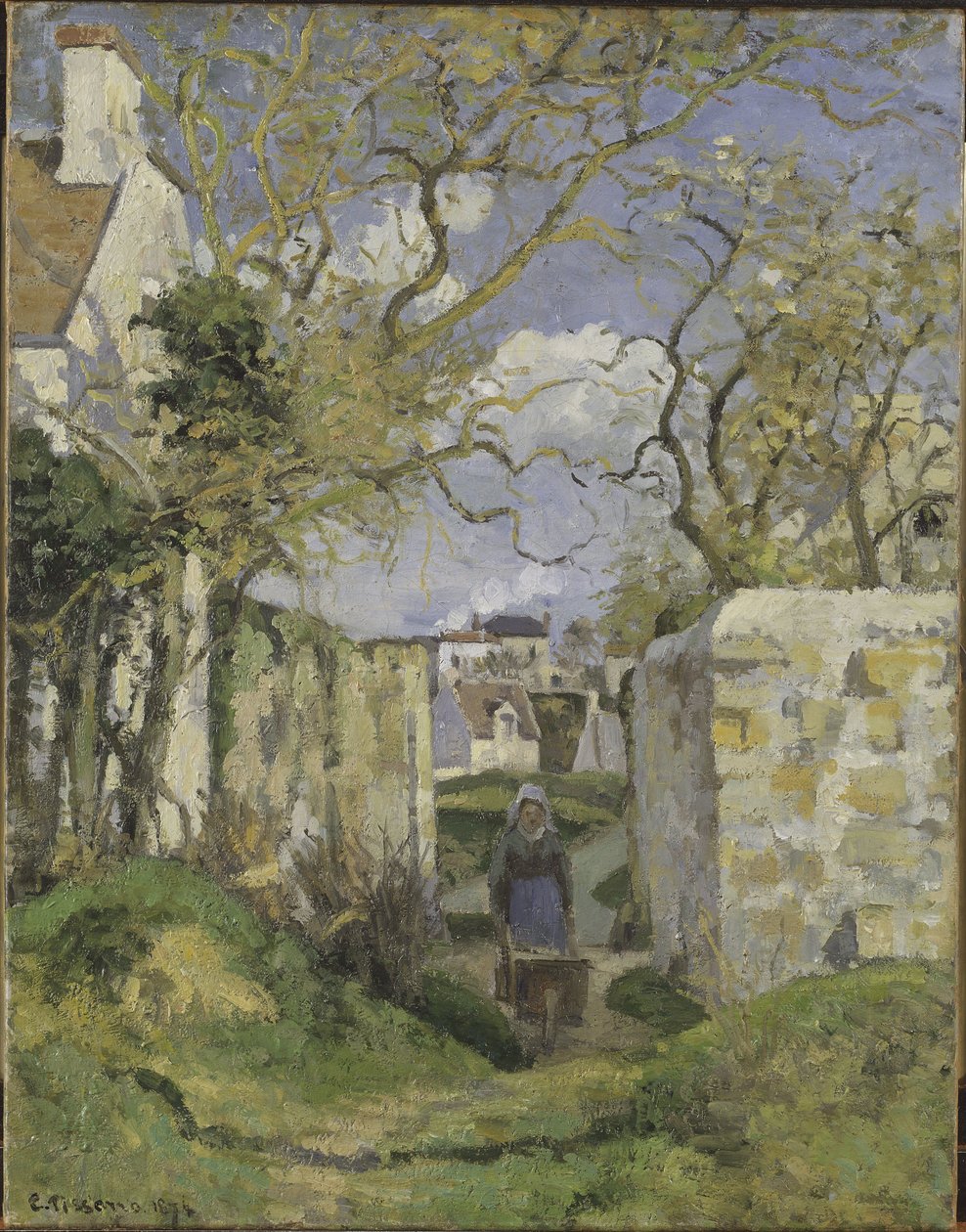 Landschap bij Pontoise door Camille Jacob Pissarro