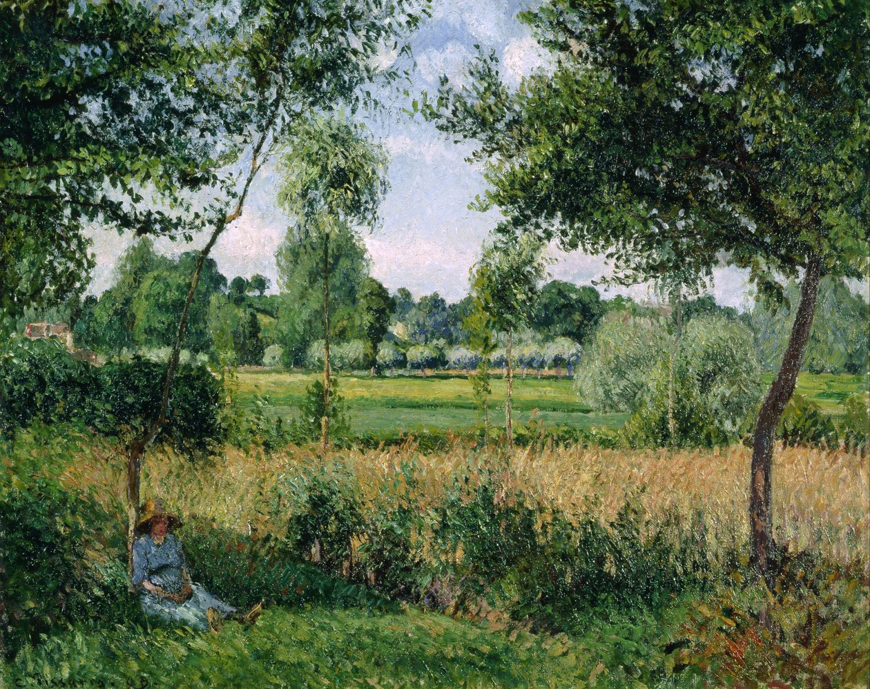 Ochtendzonlicht effect, Eragny door Camille Pissarro