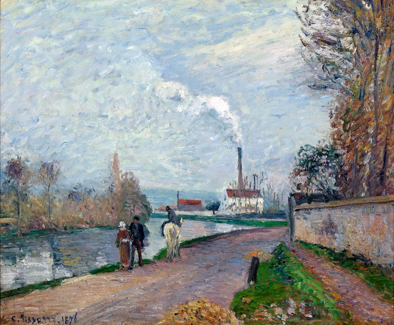 Oise In Pontoise door Camille Pissarro