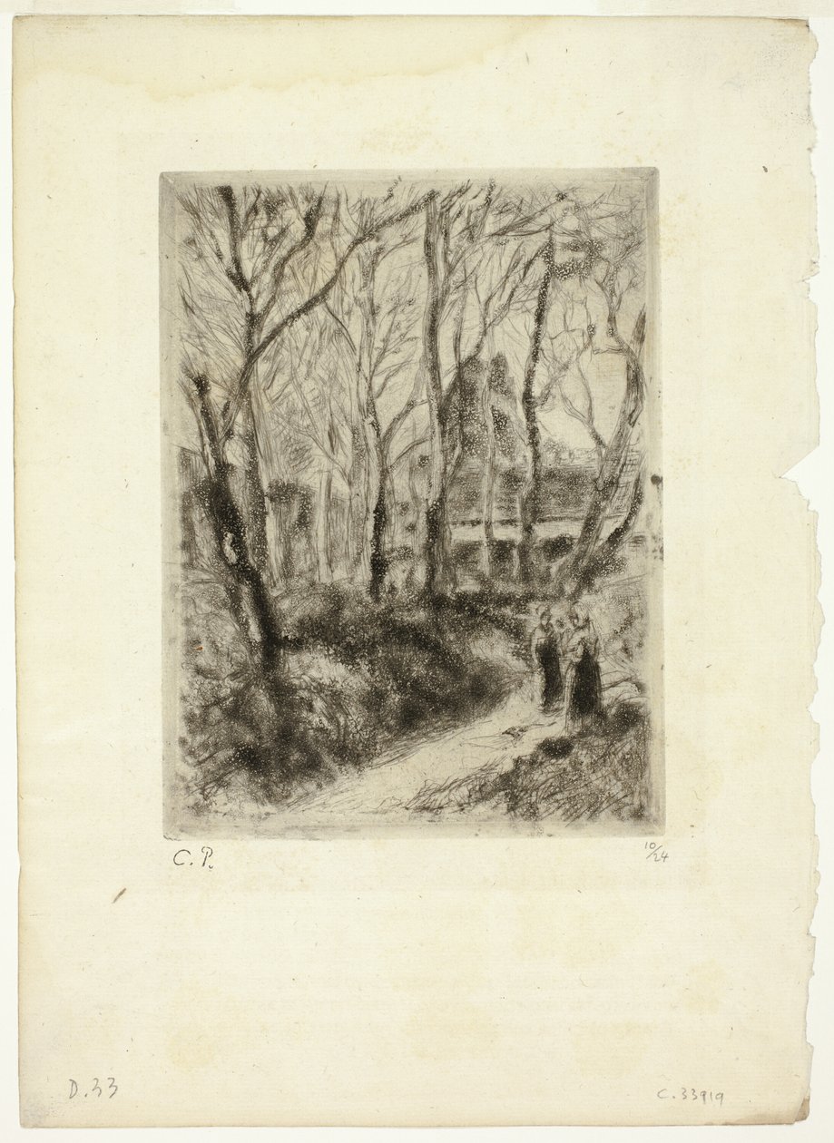 Pad bij Pontoise door Camille Pissarro