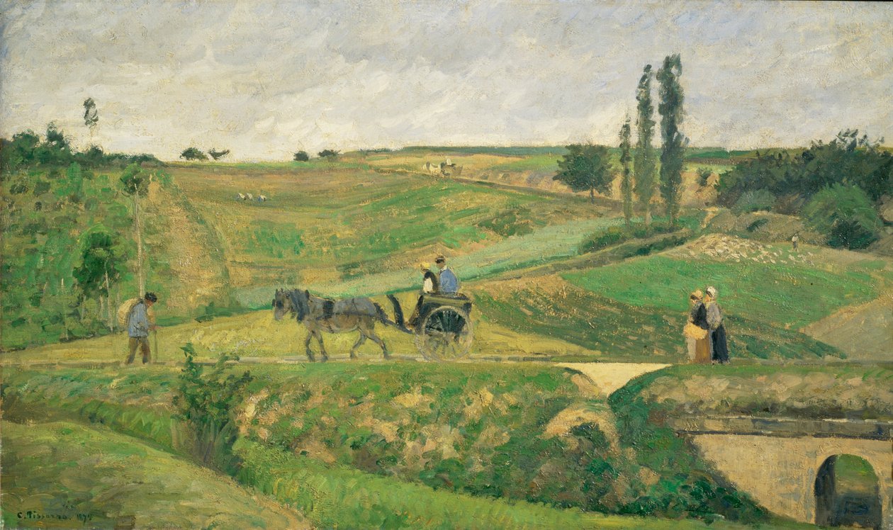 Weg bij Pontoise ... door Camille Pissarro