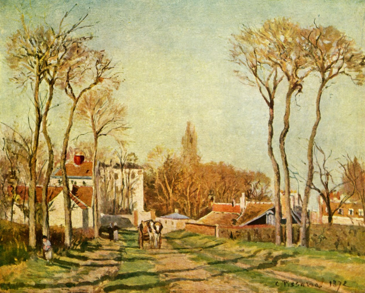 De Ingang van een Dorp, 1872, 1939 door Camille Jacob Pissarro