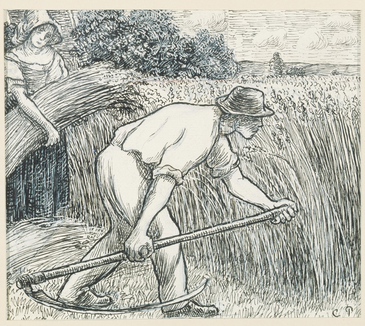 De oogst door Camille Jacob Pissarro