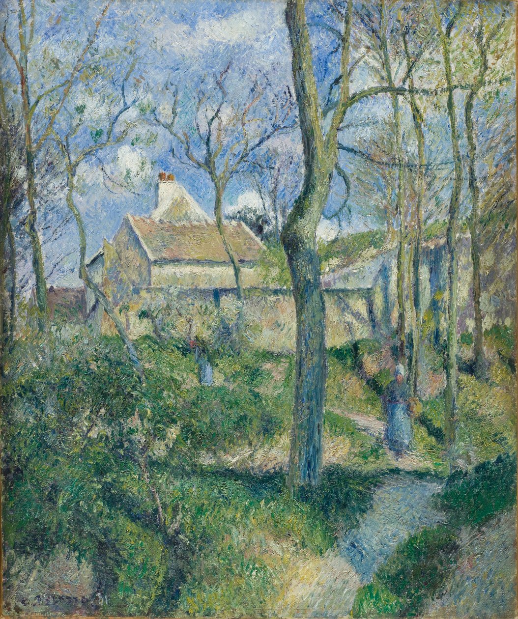 De weg naar Les Pouilleux, Pontoise door Camille Pissarro