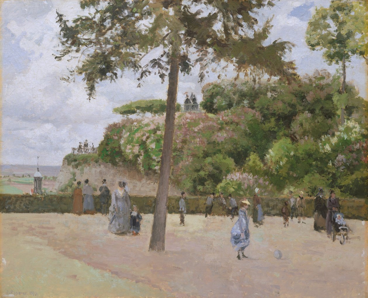 De openbare tuin in Pontoise, 1874 door Camille Jacob Pissarro