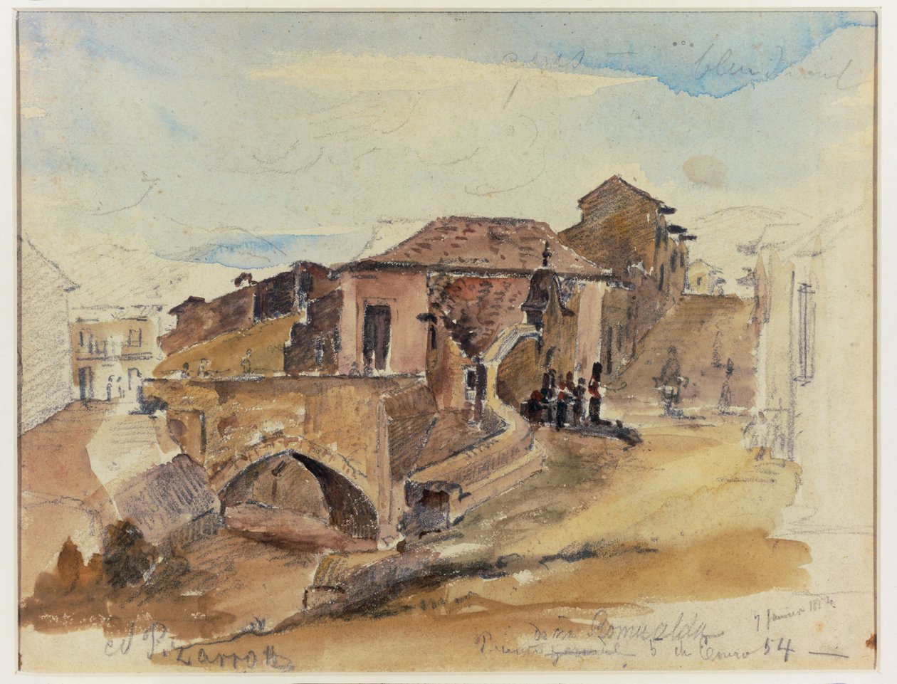 De brug van Dona Romualda Caracas, Venezuela 1854 ... door Camille Pissarro