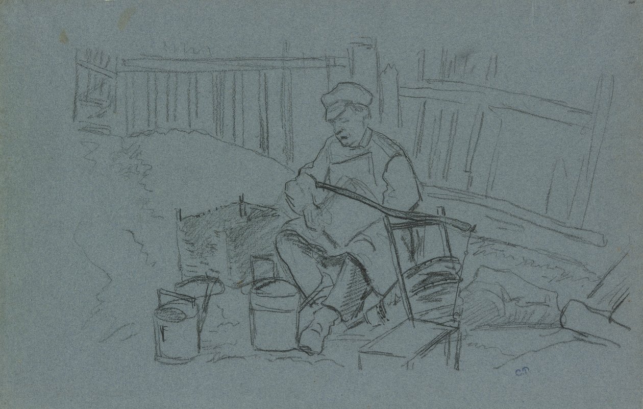 Timmerman met Zijn Gereedschap door Camille Pissarro