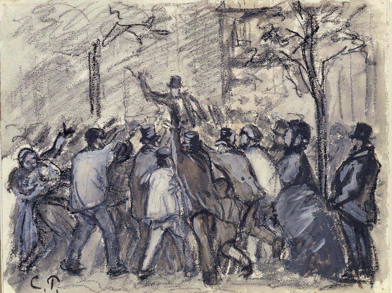 Stedelijke Opstand in Parijs door Camille Jacob Pissarro
