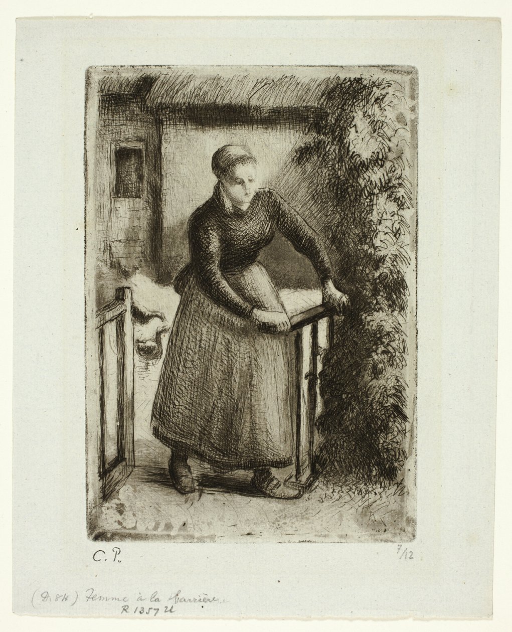 Vrouw bij de Poort door Camille Pissarro