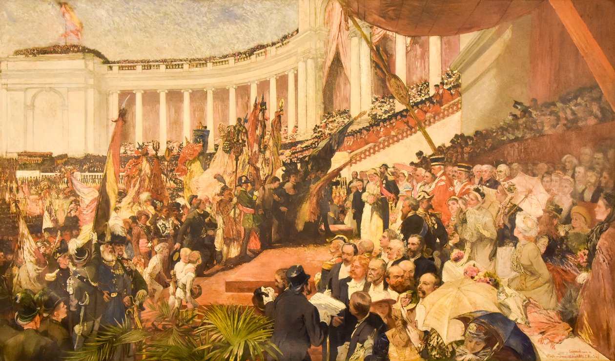 De patriottische viering van de vijftigste verjaardag van de Belgische onafhankelijkheid door Camille Van Camp