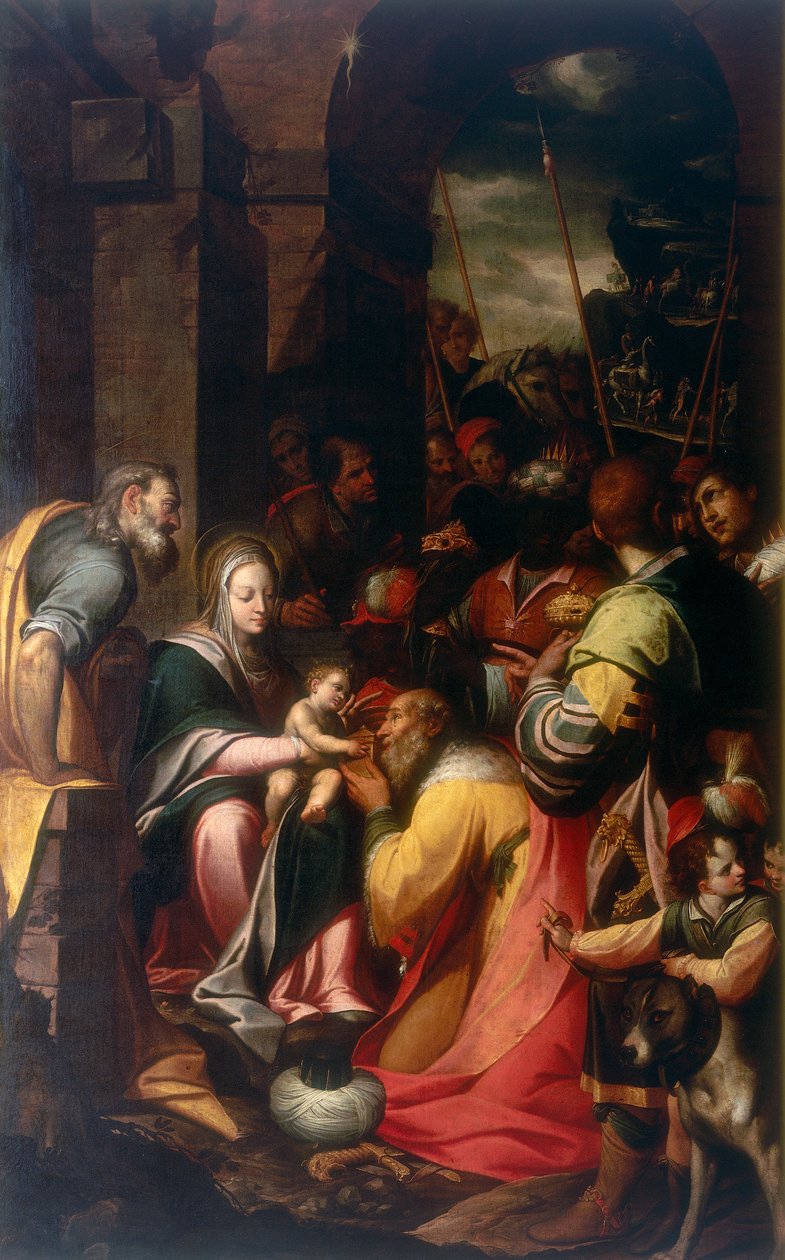 Aanbidding der Wijzen, werk van Camillo Procaccini, bewaard in de Galleria Estense in Modena door Camillo Procaccini