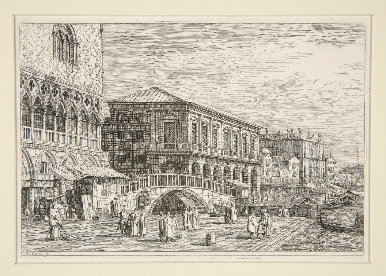 De Gevangenis, V., (Venetië), uit de serie Vedute (Gezichten) door Canaletto (Giovanni Antonio Canal)