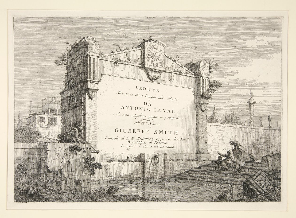Titelplaat, uit de serie Vedute door Canaletto (Giovanni Antonio Canal)