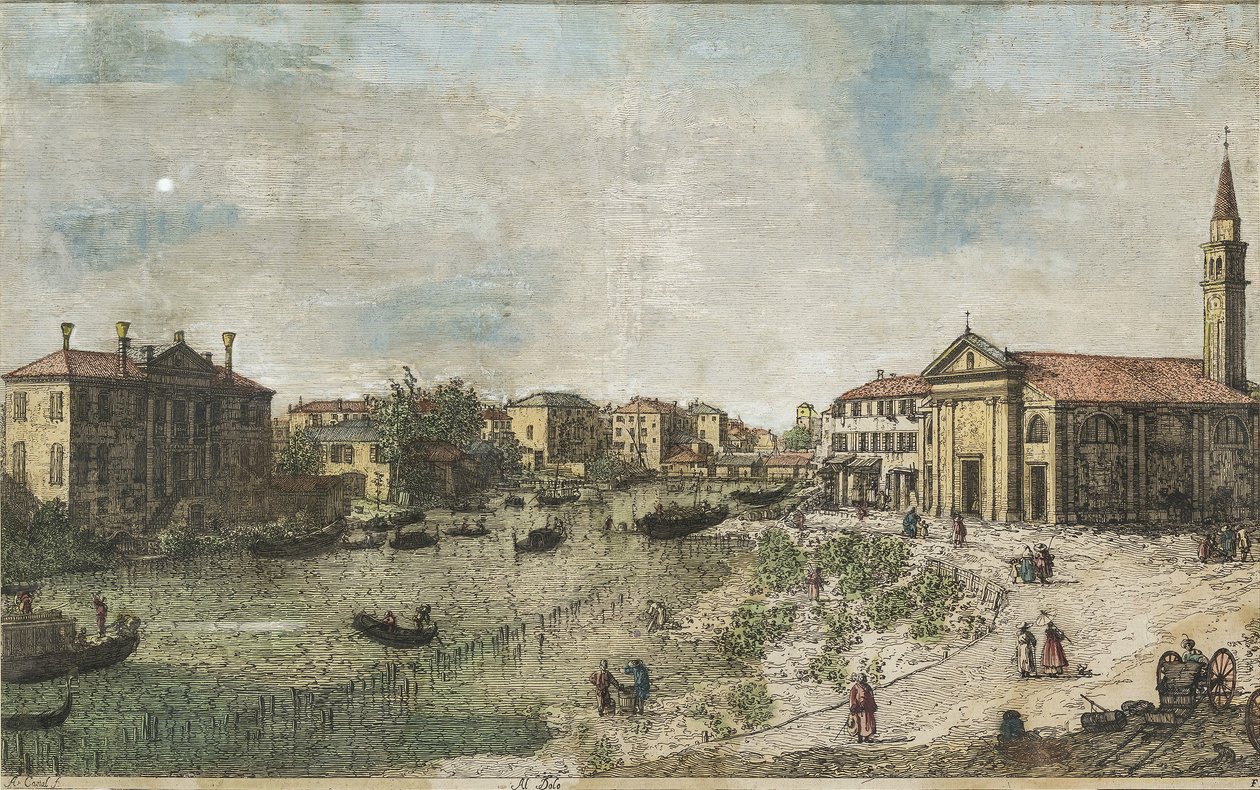 Canaletto Al Dolo ingekleurd door Canaletto