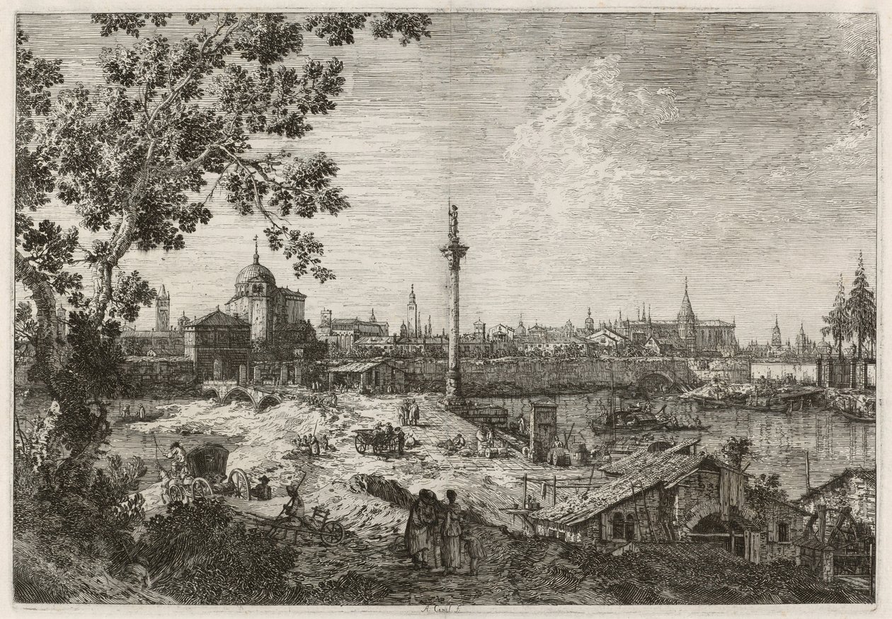 Fictief aanzicht van Padua door Canaletto
