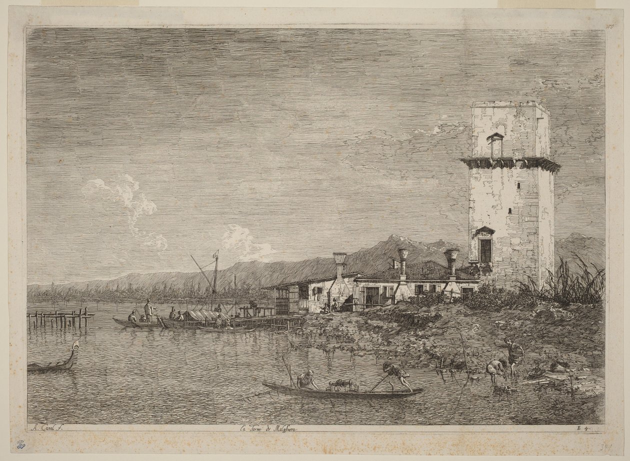 De toren van Malghera door Canaletto