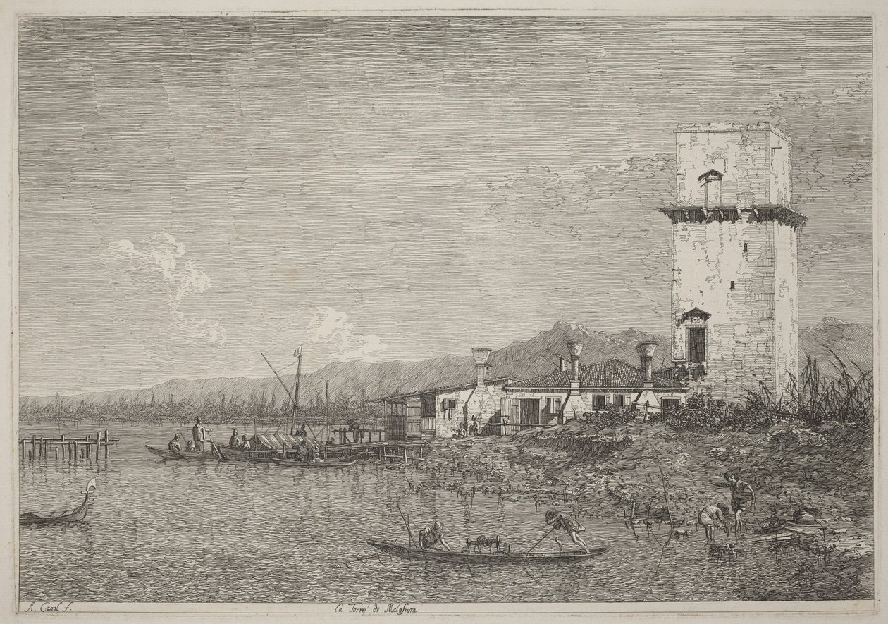 De toren van Malghera door Canaletto