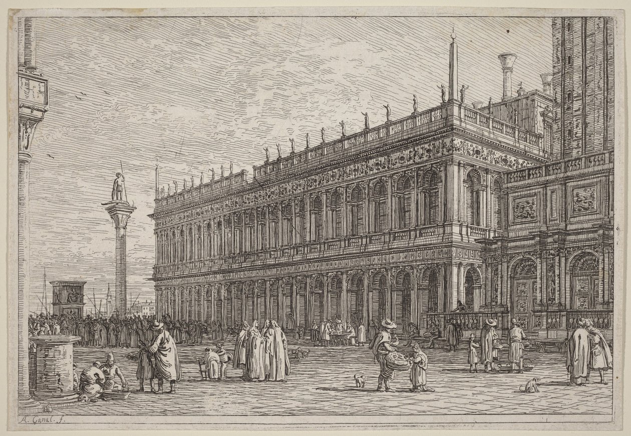 De boekhandel. V. door Canaletto