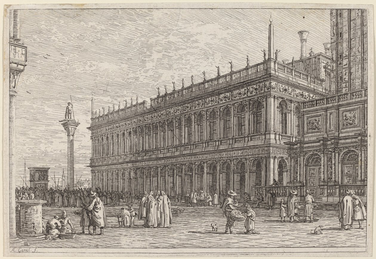 De bibliotheek door Canaletto