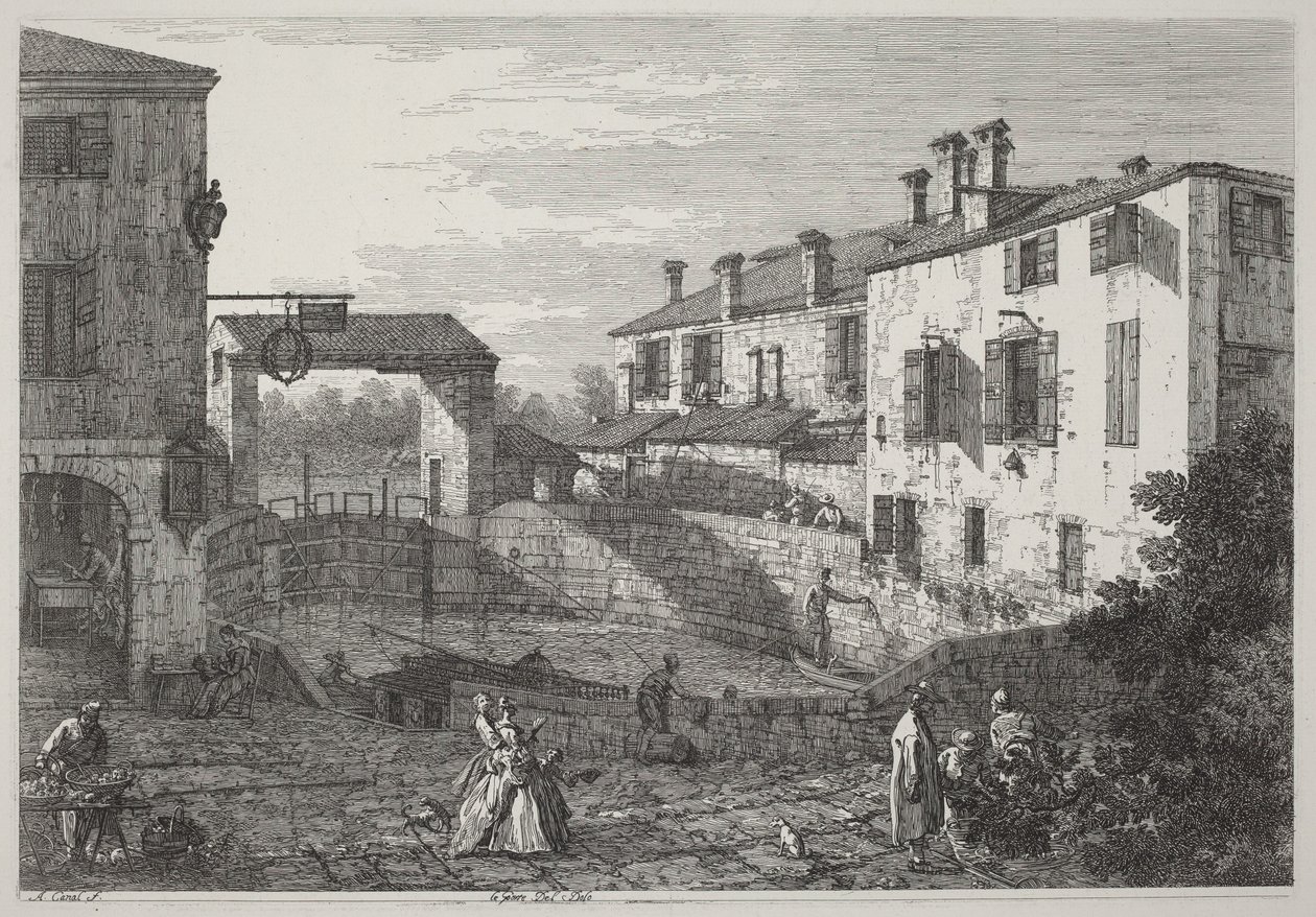 De poorten van Dolo door Canaletto