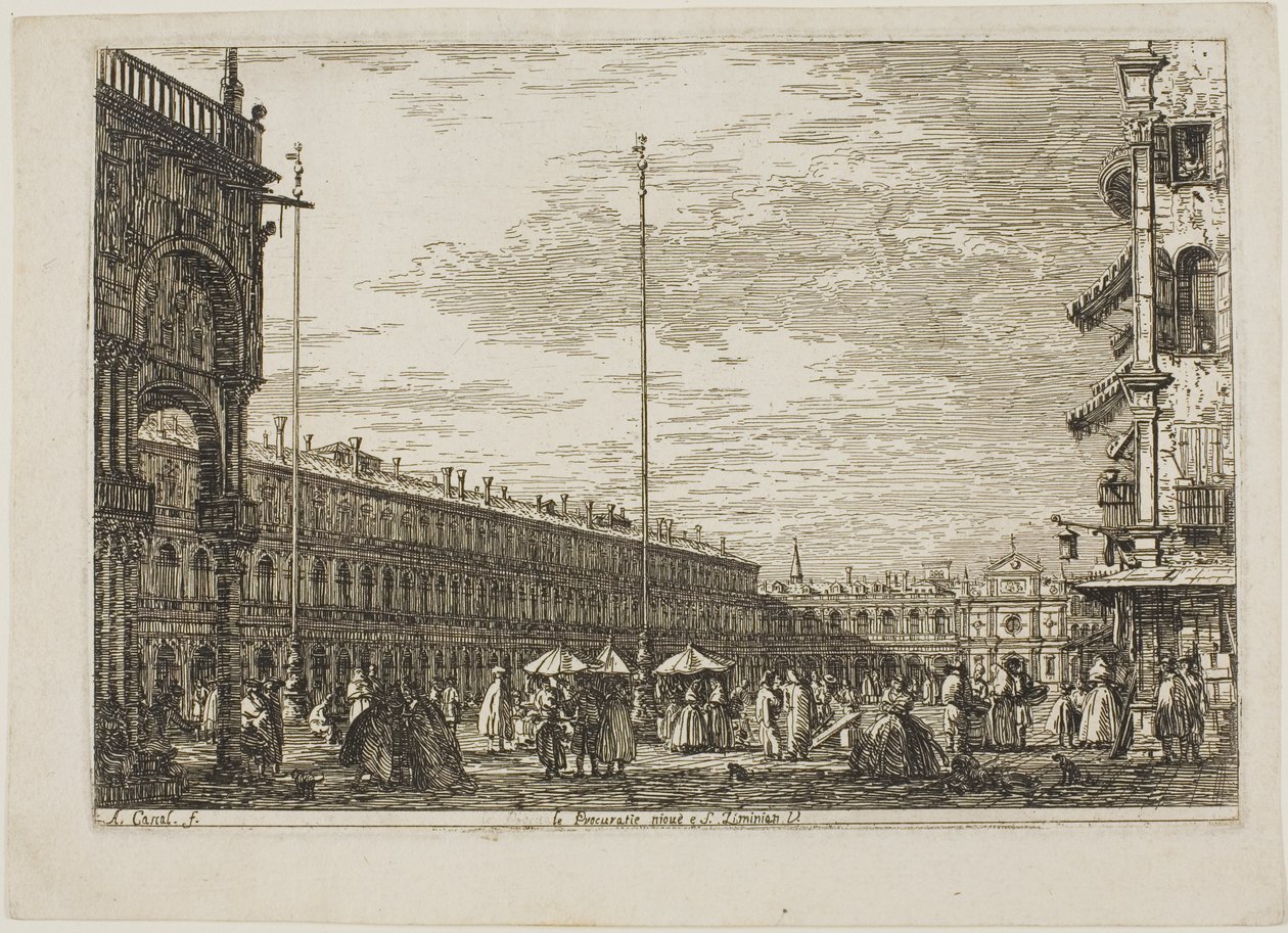 le Procuratie niove e S. Ziminian V., uit Vedute door Canaletto