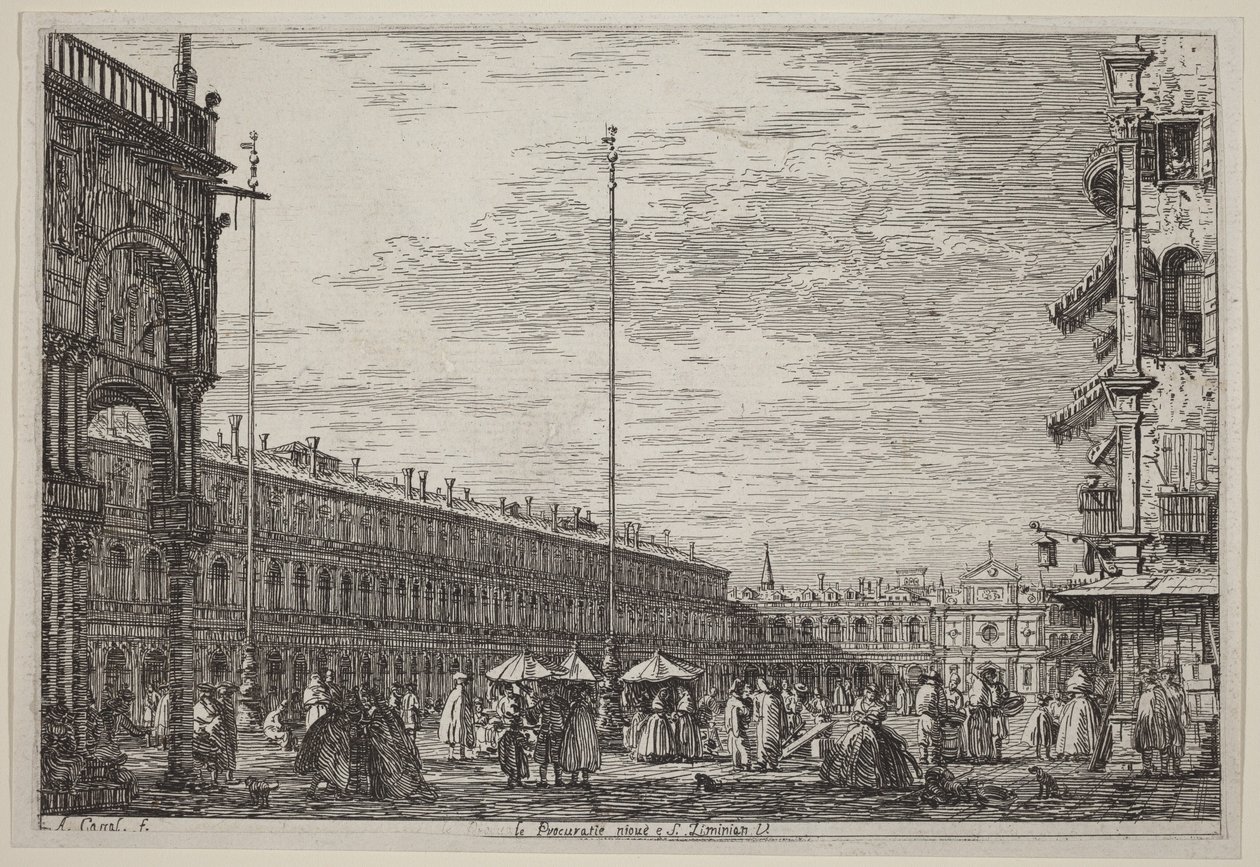 De nieuwe Procuratie en S. Ziminian V. door Canaletto