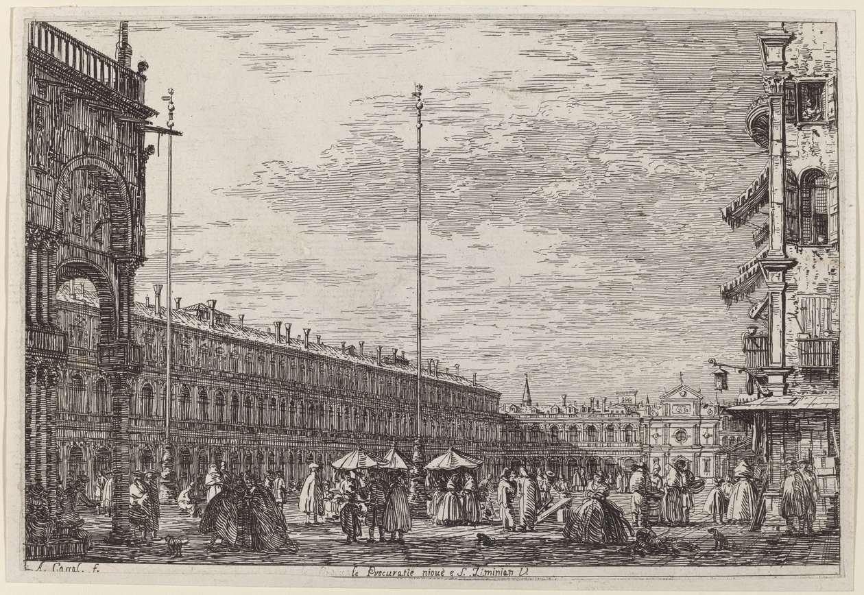 Le Procuratie niove en S. Ziminian V. door Canaletto