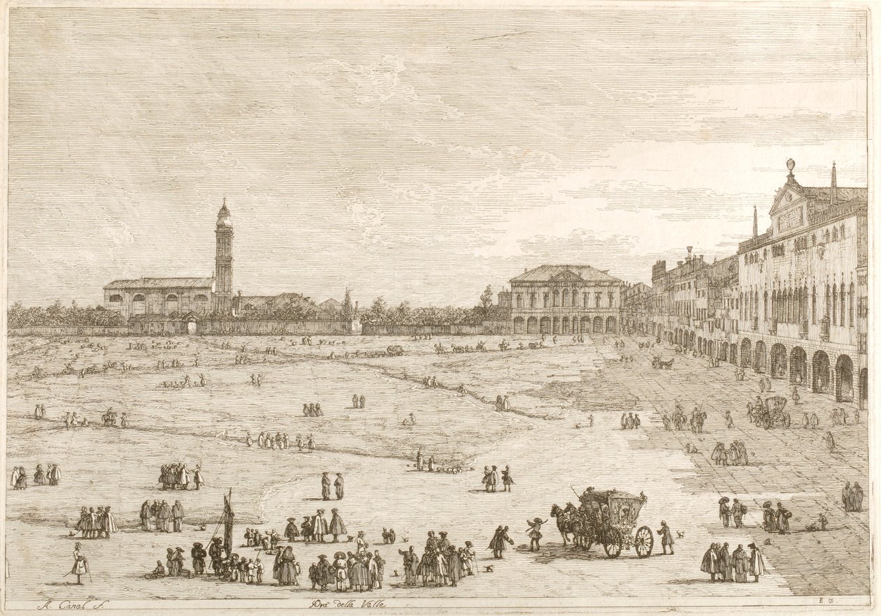 Prà della Valle, uit de serie „Vedute“ door Canaletto