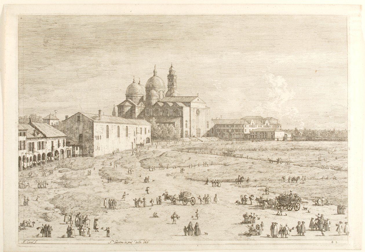 S. Giustina in Prà della Valle, uit de serie "Gezichten" door Canaletto
