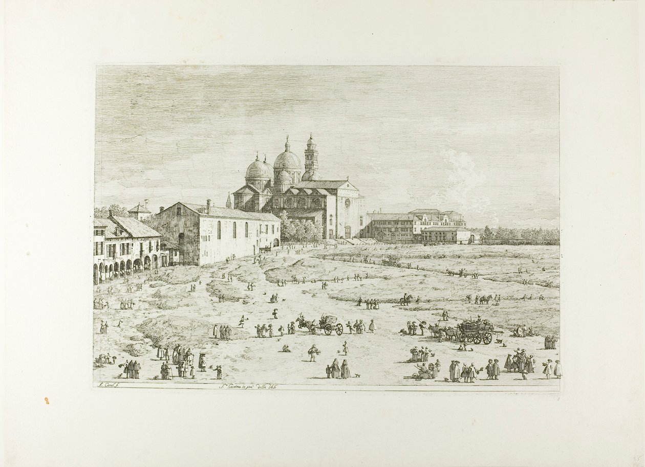 S. Giustina in prà della Vale, uit Vedute door Canaletto