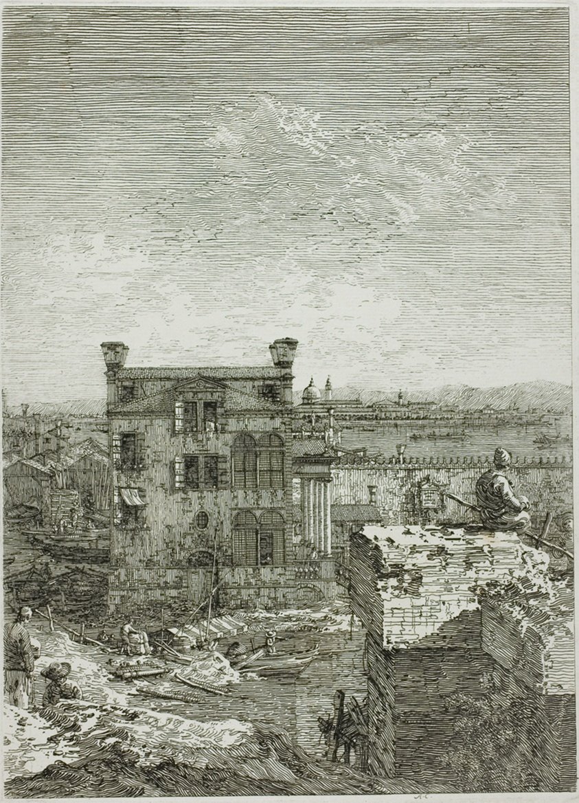 Het Huis met de Peristyle, uit Vedute door Canaletto
