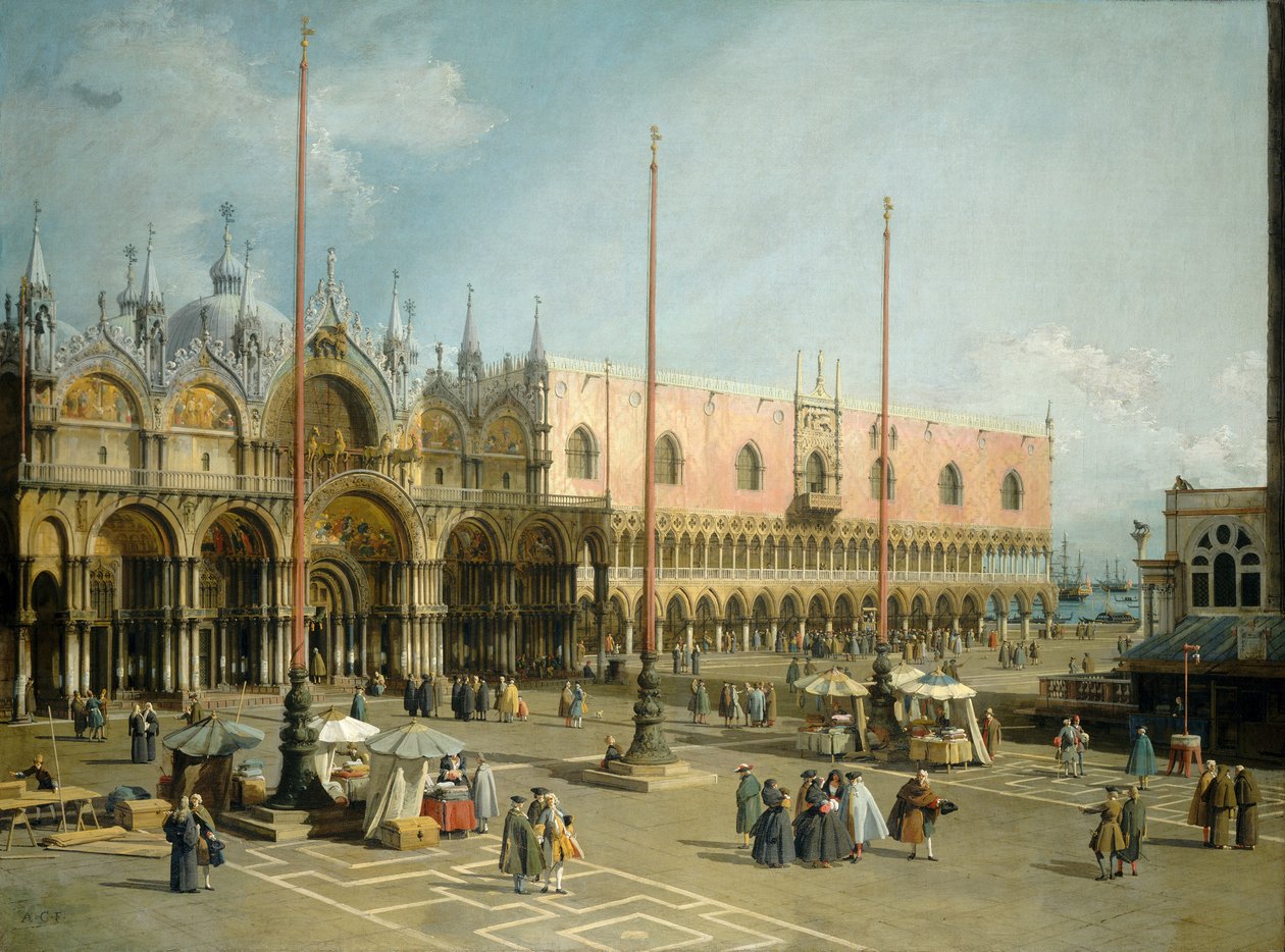 Het San Marcoplein, Venetië door Canaletto