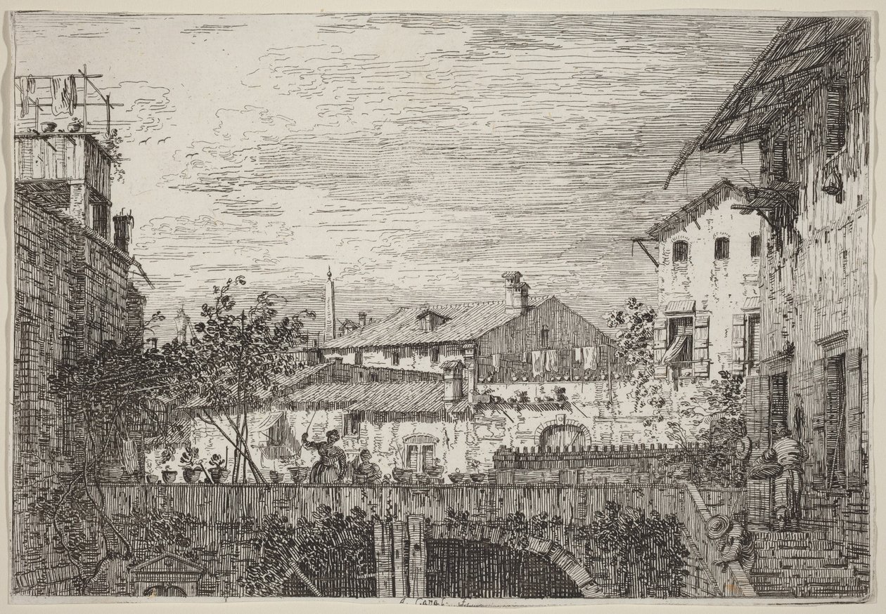 Het terras door Canaletto