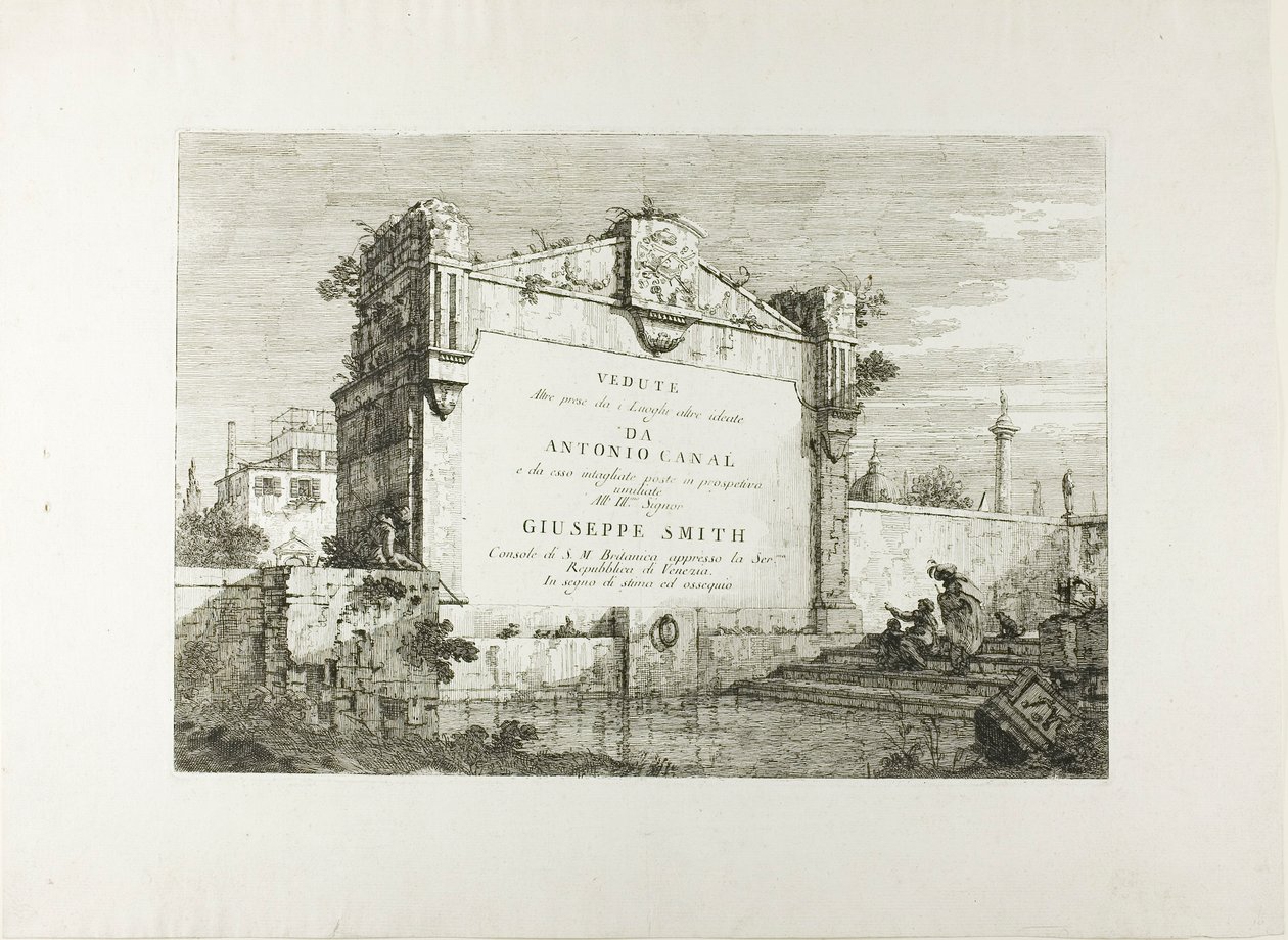 Titelpagina, uit Vedute door Canaletto