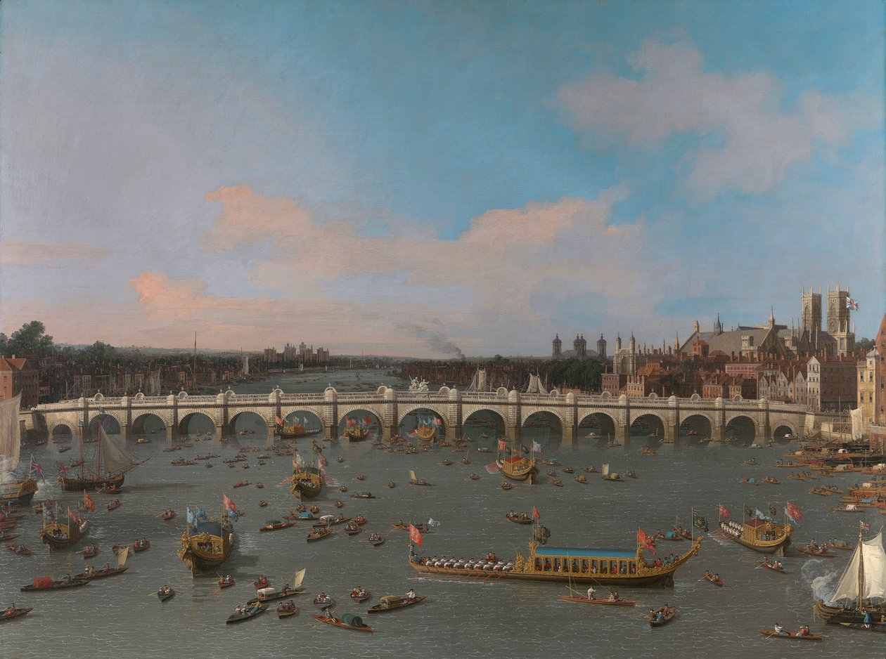 Westminster Bridge, met de Lord Mayor