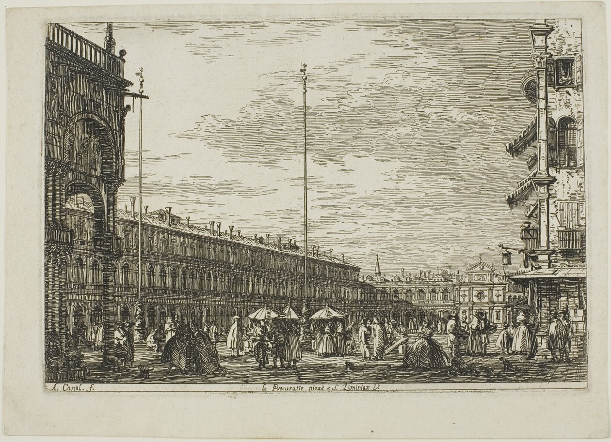 le Procuratie niove e S. Ziminian V., uit Vedute door Canaletto