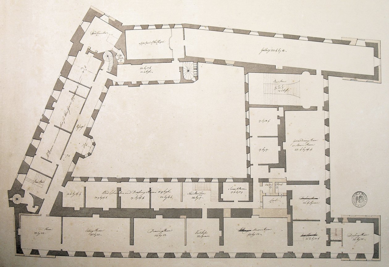Ontwerp voor wijzigingen aan het Derde Kasteel door Capability Brown
