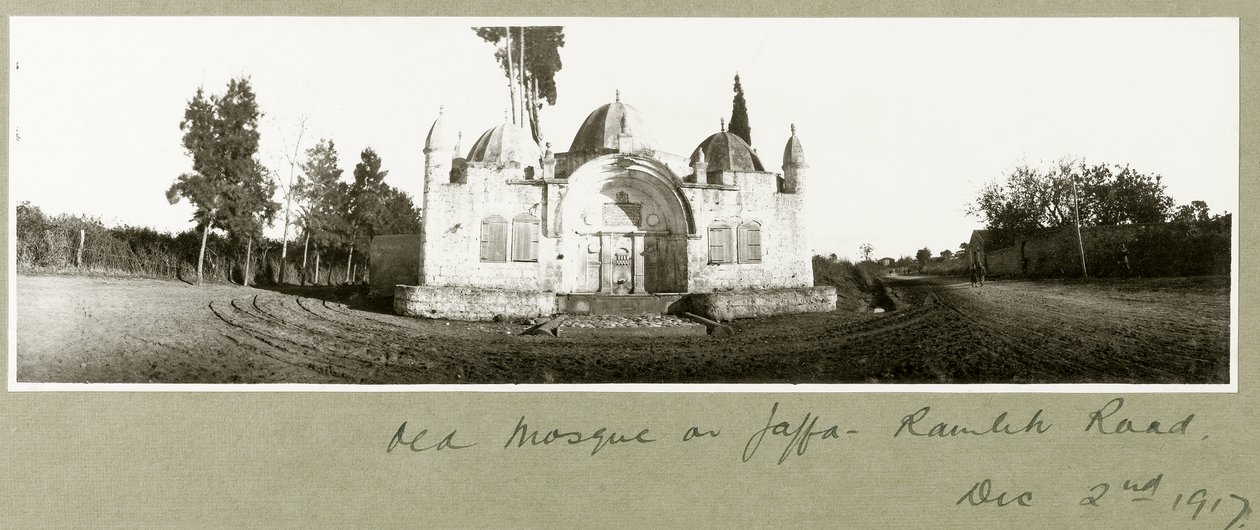 Oude moskee aan de Ramlehweg, Jaffa, 2 december 1917 door Capt. Arthur Rhodes