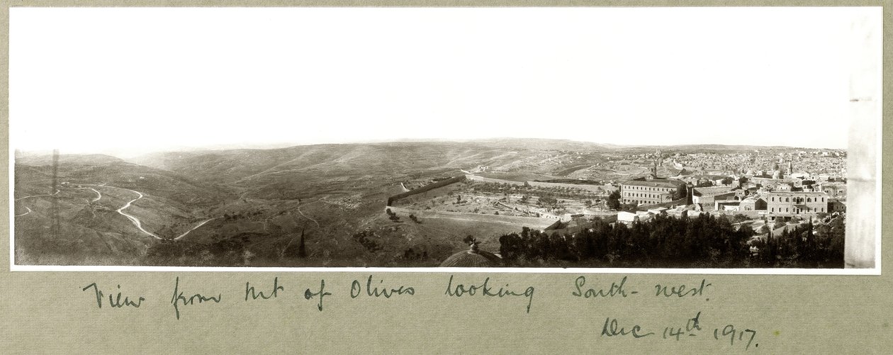Uitzicht vanaf de Olijfberg naar het zuidwesten, 14 december 1917 door Capt. Arthur Rhodes