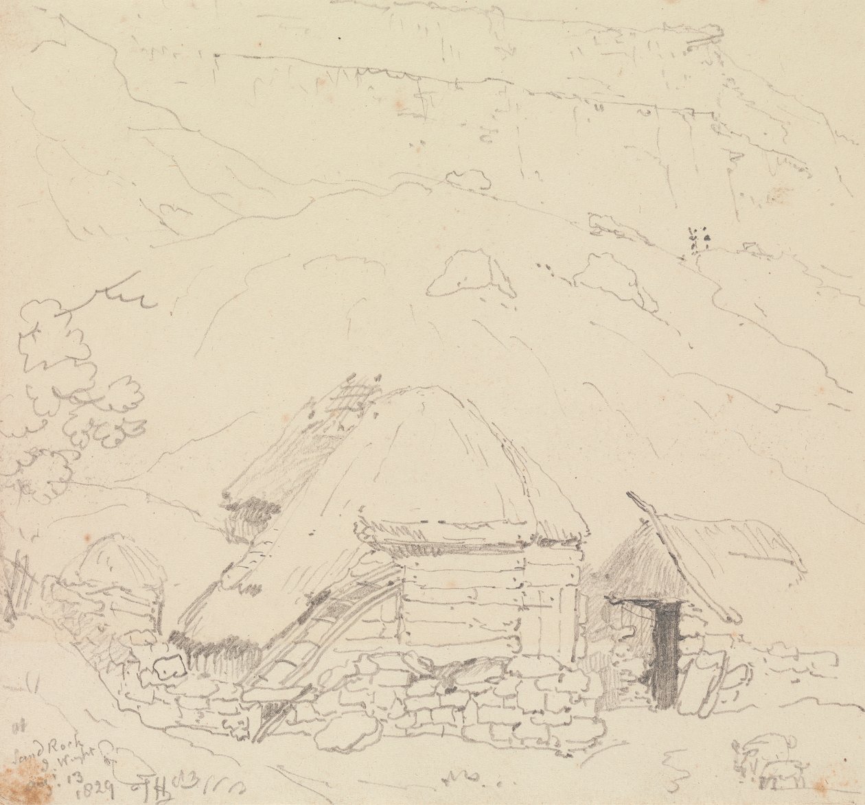 Bij Sandrock, Isle of Wight, 13 augustus 1829 door Capt. Thomas Hastings